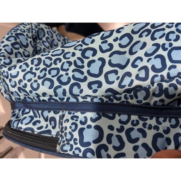 Ame & Lulu Tennis Backpack Blue Leopard Print Racquet Bag Sport Gym Travel - Picture 7 of 9